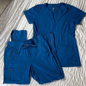 Healing Hands Vibrant Blue Scrub Top